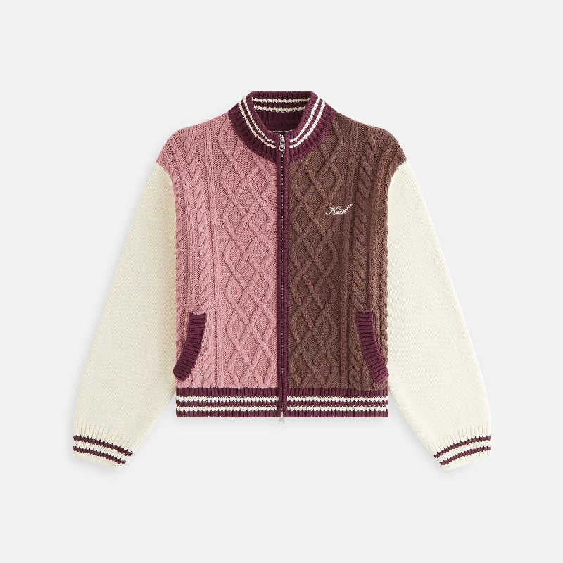 Midnight Madness Kith Women Wyler Blocked Full Zip Sweater - Pink Opal
