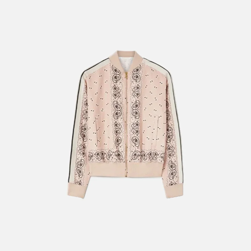 Low Prices Palm Angels Paisley Track Bomber Jacket - Pink / Off White