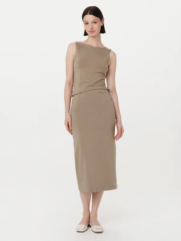 silk dressThe Jersey Pencil Skirt in Taupe