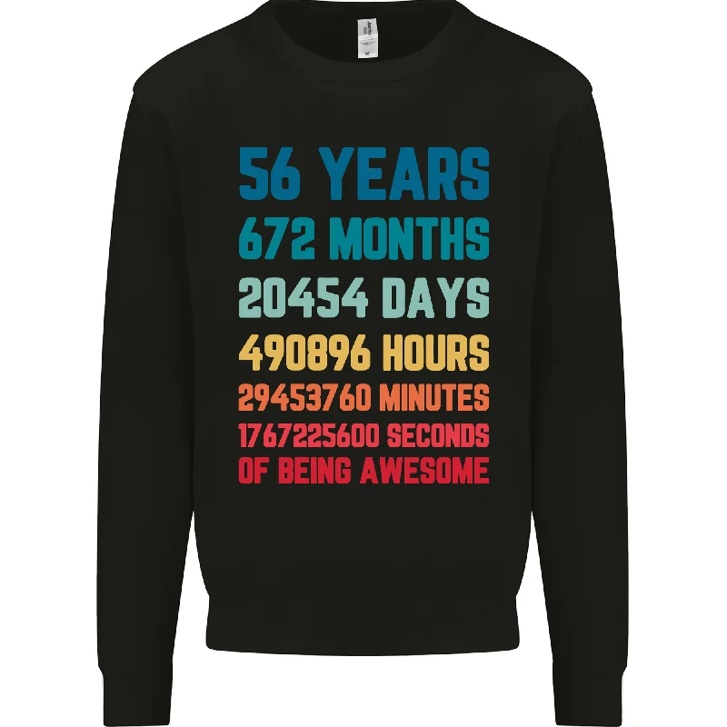 minimalistic workout hoodie56th Birthday 56-Year-Old Men's Sweatshirt Jumper - Cool Gift for a 56-Year-Old Man