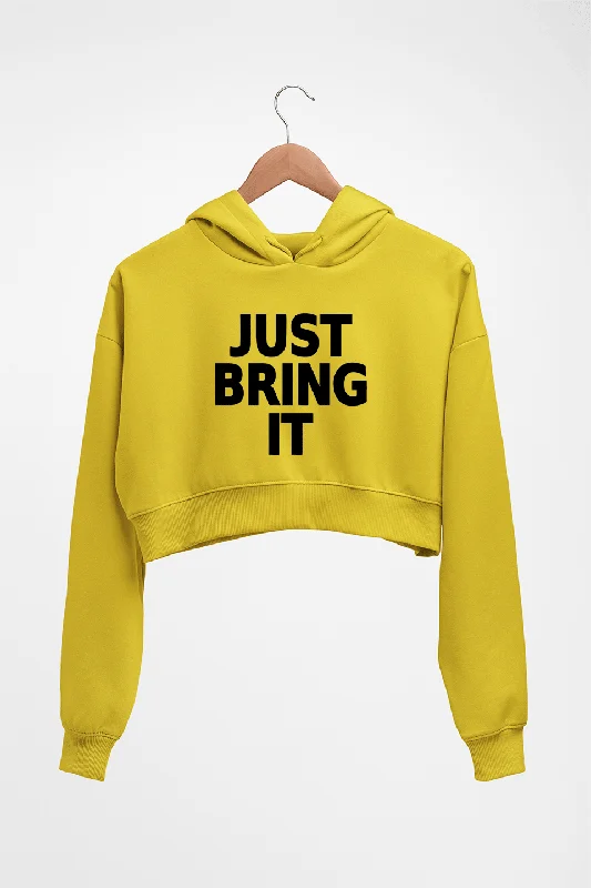 Unmissable Offer casual pullover hoodieJust Bring IT Crop HOODIE FOR WOMEN