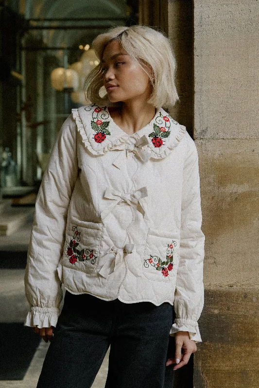 Epic Deals Bettie Embroidered Quilted Overcoat