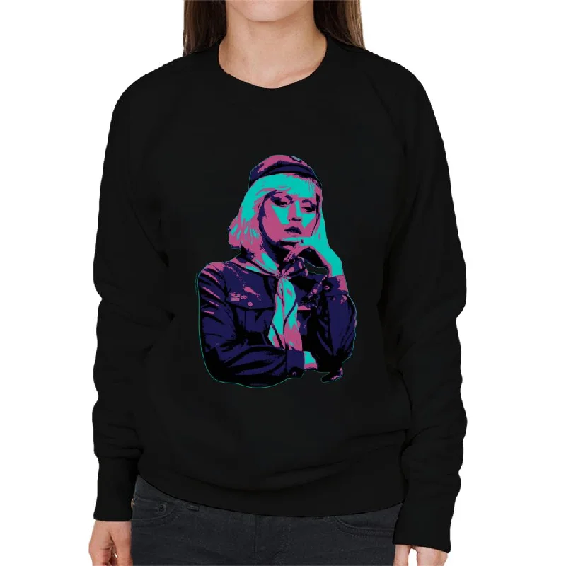 luxury fitness sweatshirtTV Times Debbie Harry Blondie In A Girl Guide Uniform Pop Art Stylised Women's Sweatshirt