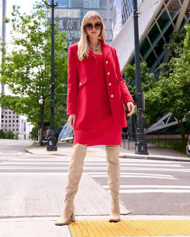 Savings Galore Classic Tailored Coat Racing Red