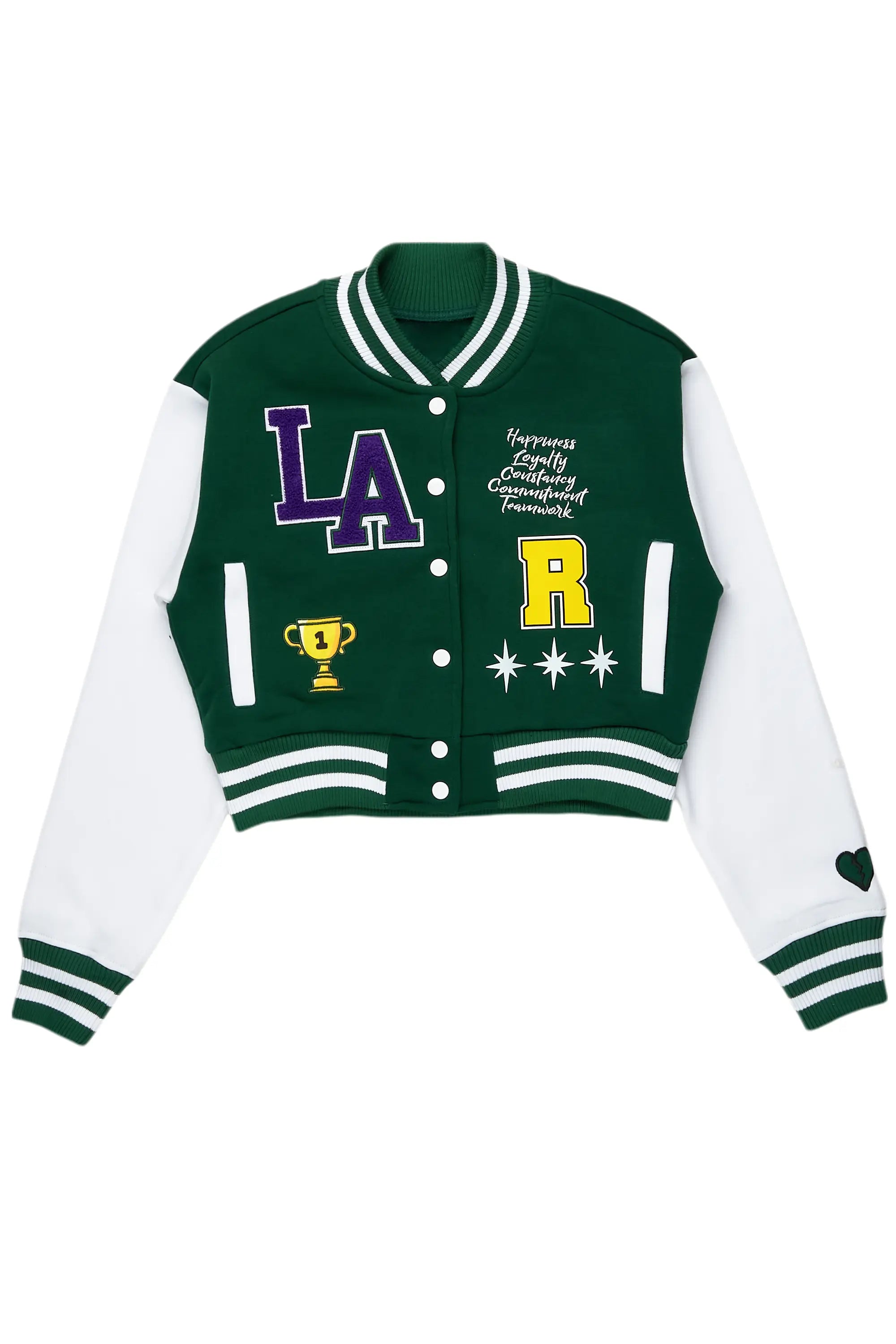 Huge Savings Shekeya Green Varsity Jacket