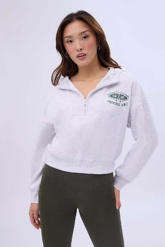 Shop and Save cool graphic hoodieMock Neck Half-Zip Hooded Sweatshirt