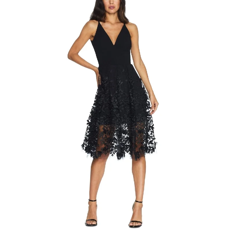 Instant Savings Dress the Population Women's Darleen V Neck Embroidered Mesh Cocktail Dress Black Size Medium Instant Savings Dress the Population Women's Darleen V Neck Embroidered Mesh Cocktail Dress Black Size Medium