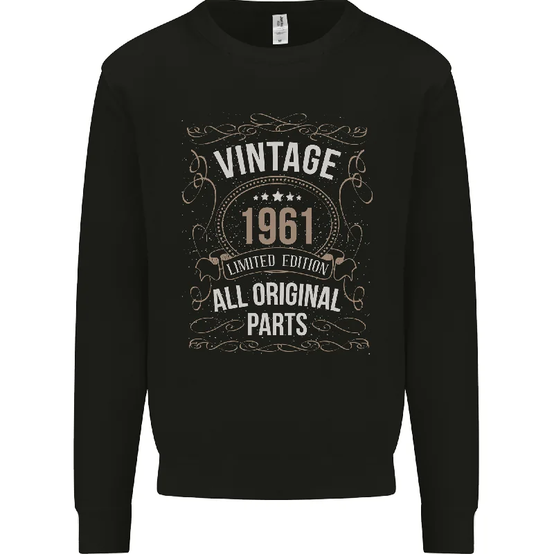 Act Now comfortable athletic sweatshirt63rd Birthday Limited Edition 1961 Mens Sweatshirt Jumper