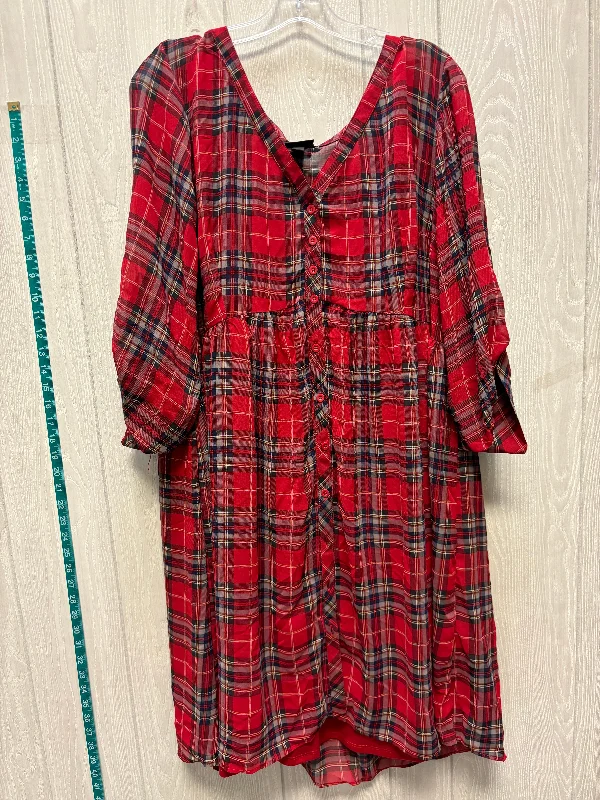Super Sale Dress Set 2pc By Torrid In Plaid Pattern, Size: 2x