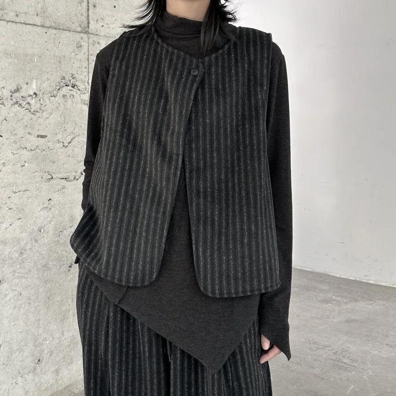 Must-Have Deals Black Casual Striped Vest