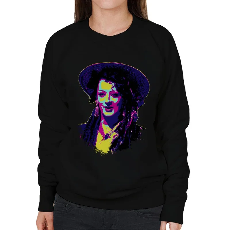 stylish sports hoodieTV Times Boy George Of Culture Club Pop Art Stylised Women's Sweatshirt