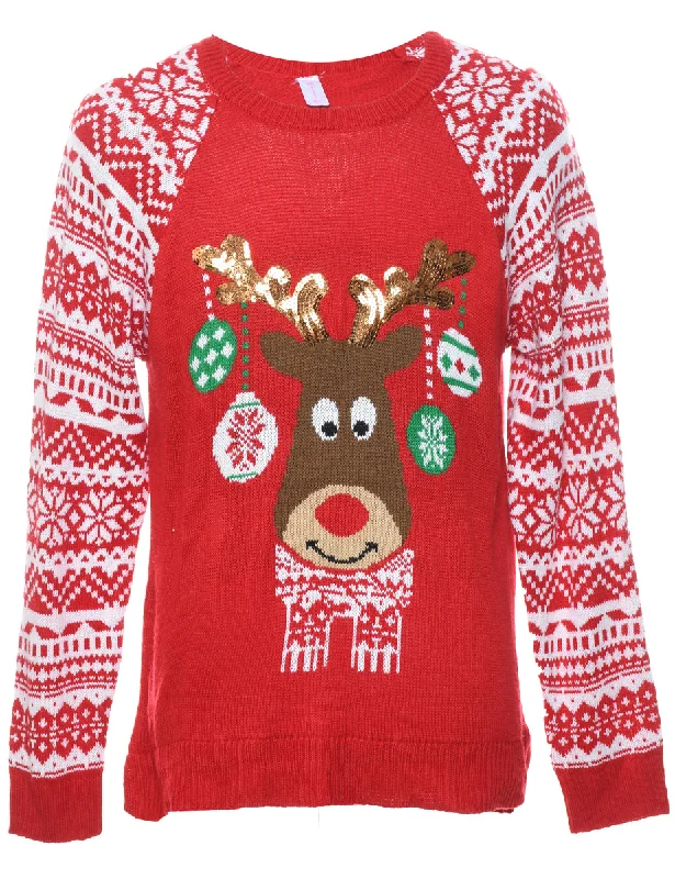 Quick Sale Reindeer Christmas Jumper - M