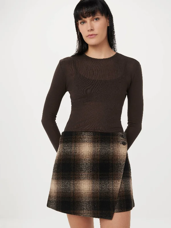 office dressThe Mini Wrap Skirt in Dark Chocolate