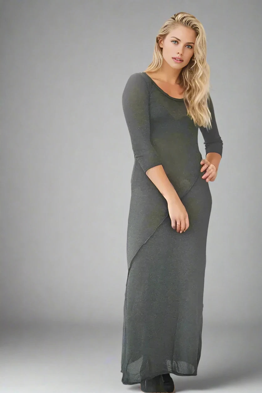 Reduced Prices Fine Knit Seamed Maxi Dress