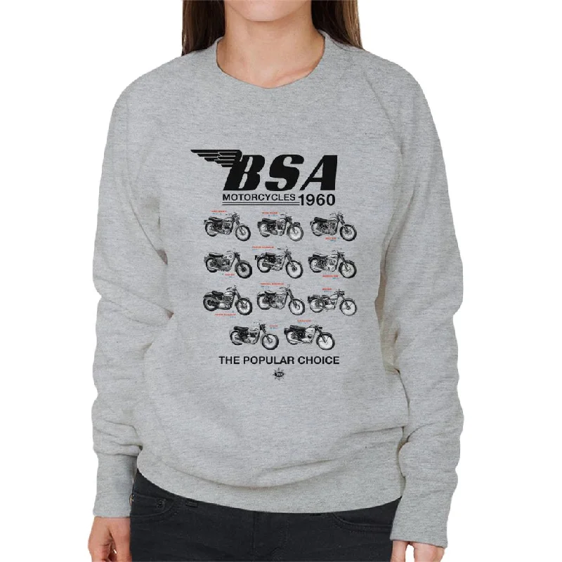 Final Markdown cozy gym sweatshirtBSA Motorcycles 1960 The Popular Choice Women's Sweatshirt