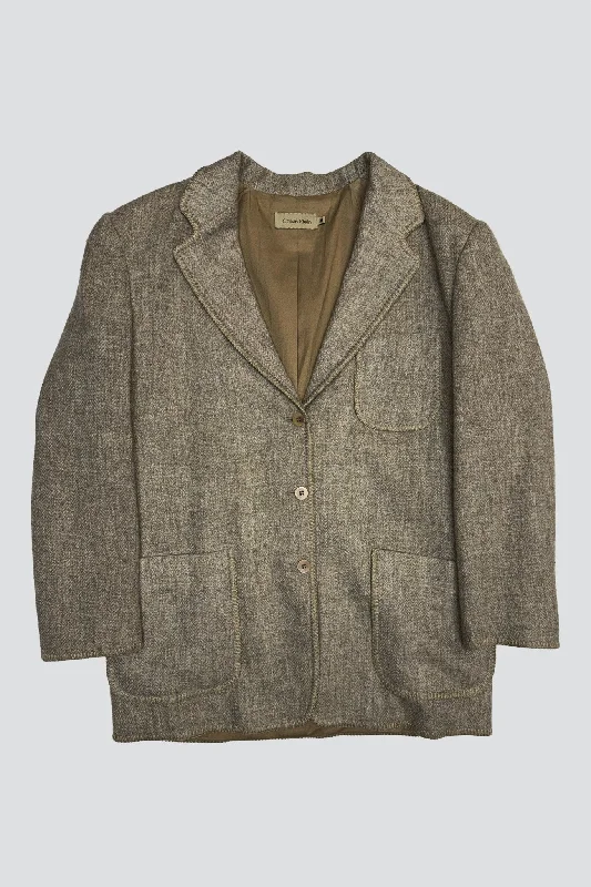 New Markdowns Calvin Klein Beige Stitch Oversized Blazer