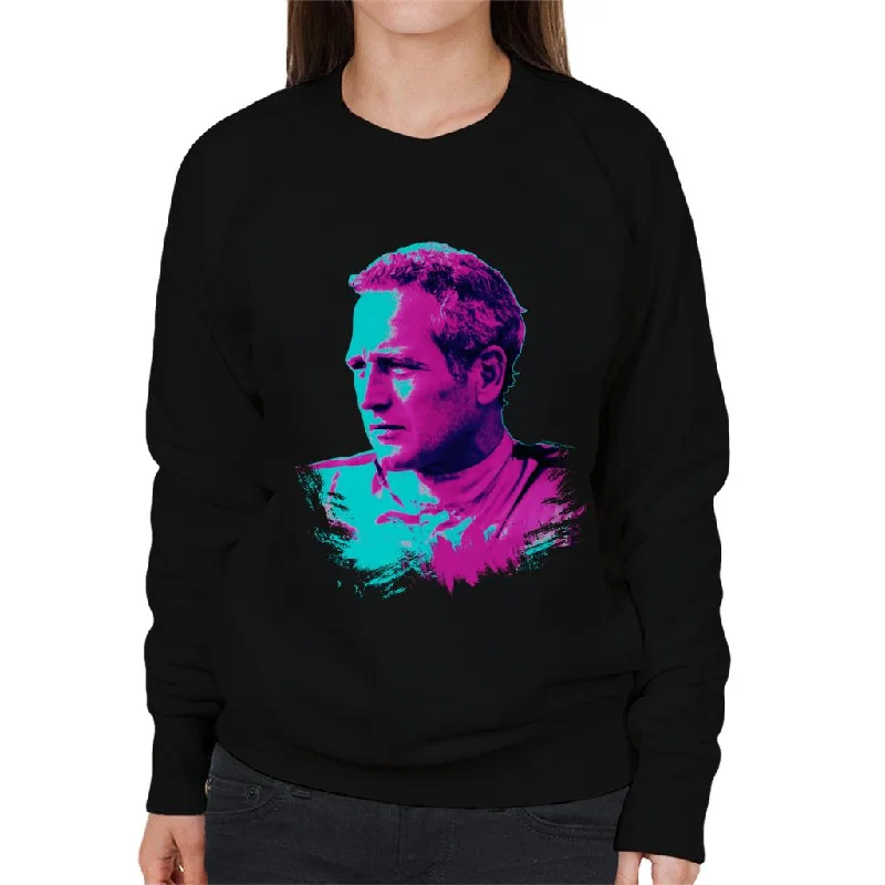 stylish athletic hoodieTV Times Paul Newman Race Suit 1974 Pop Art Stylised Women's Sweatshirt