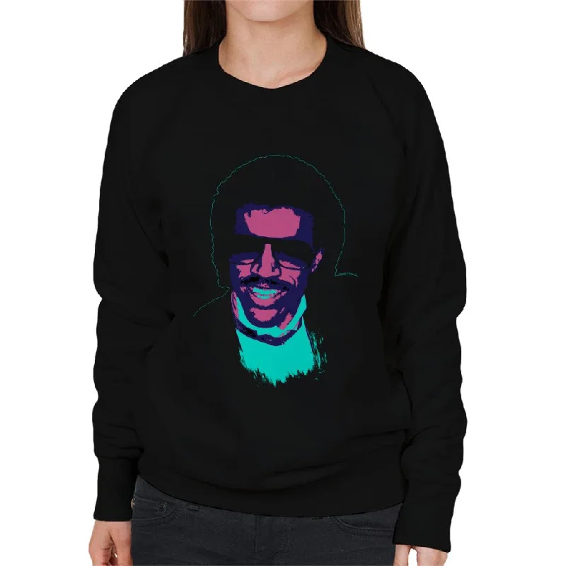 vibrant athletic hoodieTV Times Pop Singer Lionel Richie 1985 Pop Art Stylised Women's Sweatshirt