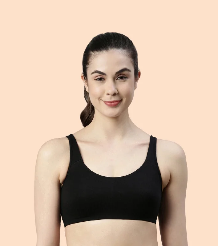 Can't Miss Enamor Low Impact Cotton Bra For Women - Non-Padded, Non-Wired, High-Coverage Bra For All-Day Comfort | SB06