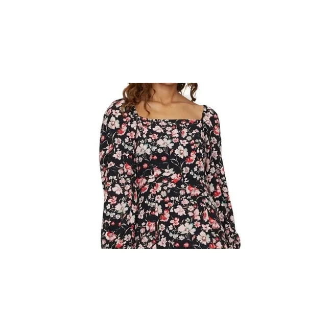 Savings Galore Sanctuary Women's Cilia Floral Print Smocked Mini Dress Black Size 10