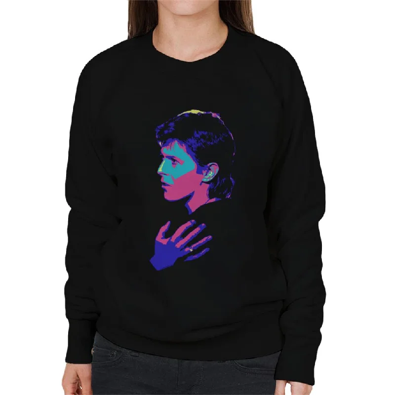 stylish training hoodieTV Times Singer David Bowie 1977 Pop Art Stylised Women's Sweatshirt