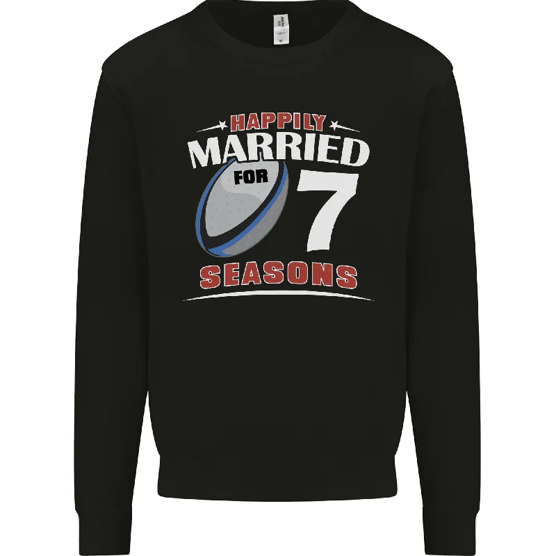 Super Sale activewear hoodie7 Year Wedding Anniversary 7th Rugby Mens Sweatshirt Jumper Super Sale activewear hoodie7 Year Wedding Anniversary 7th Rugby Mens Sweatshirt Jumper