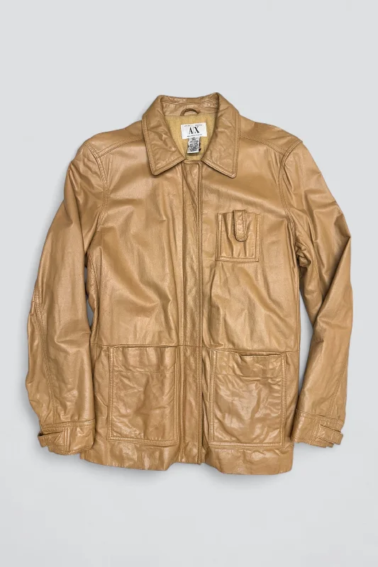 Extra Savings Beige Leather Coat