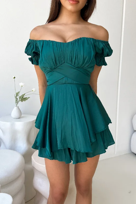 casual dressGOOD DAY PLAYSUIT - FOREST GREEN