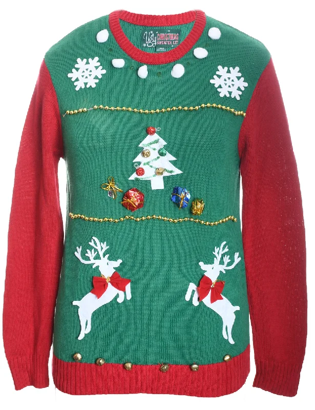 Reindeer Christmas Jumper - M