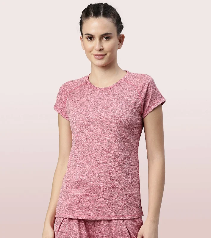 Bargain Prices Slim Active Tee | Short Sleeve Raglan Scoop Neck Slim Active Tee With Reflective Graphic On Back Bargain Prices Slim Active Tee | Short Sleeve Raglan Scoop Neck Slim Active Tee With Reflective Graphic On Back