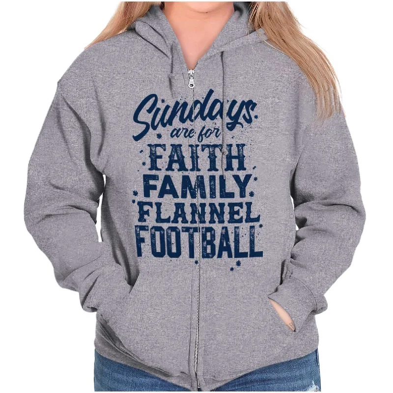 Closeout soft pullover hoodieFaith Family Football Zip Hoodie