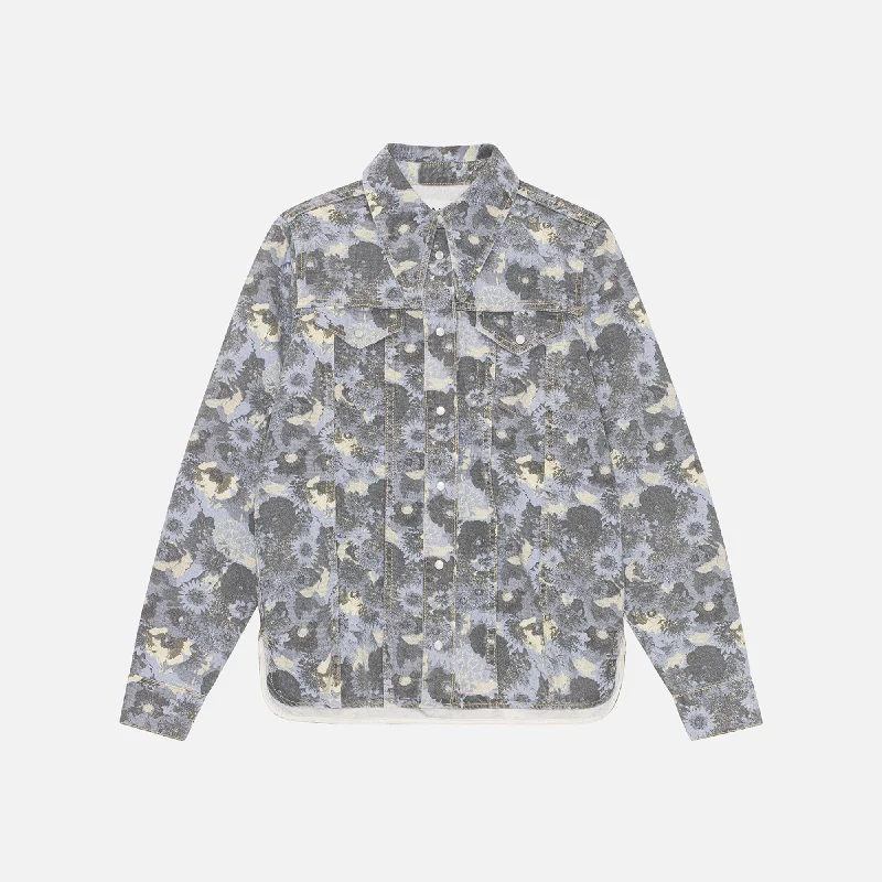 Take Advantage Ganni Printed Denim Shirt - Brunnera Blue