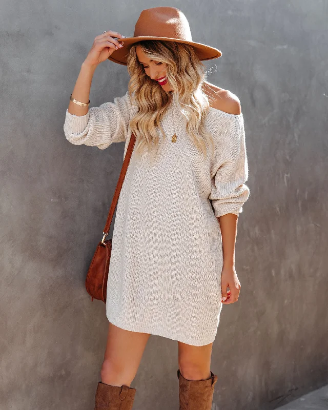 casual dressPrinceton Knit Sweater Dress - Stone - FINAL SALE