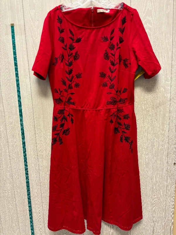 Mega Sale Dress Casual Midi By Eshakti In Red, Size: Xl