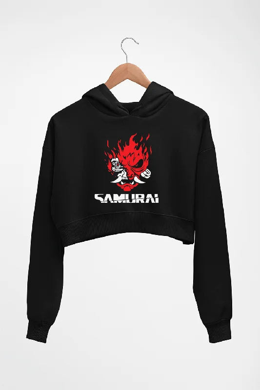 Flash Deals chic workout hoodieCyberpunk Samurai Crop HOODIE FOR WOMEN
