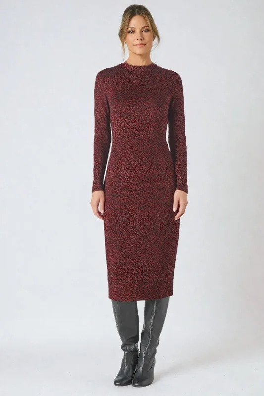 Members Only Animal Jacquard Jersey Midi Dress