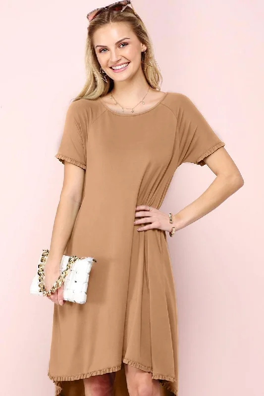 chic dressRUFFLE DETAIL DRESS WITH SIDE POCKET