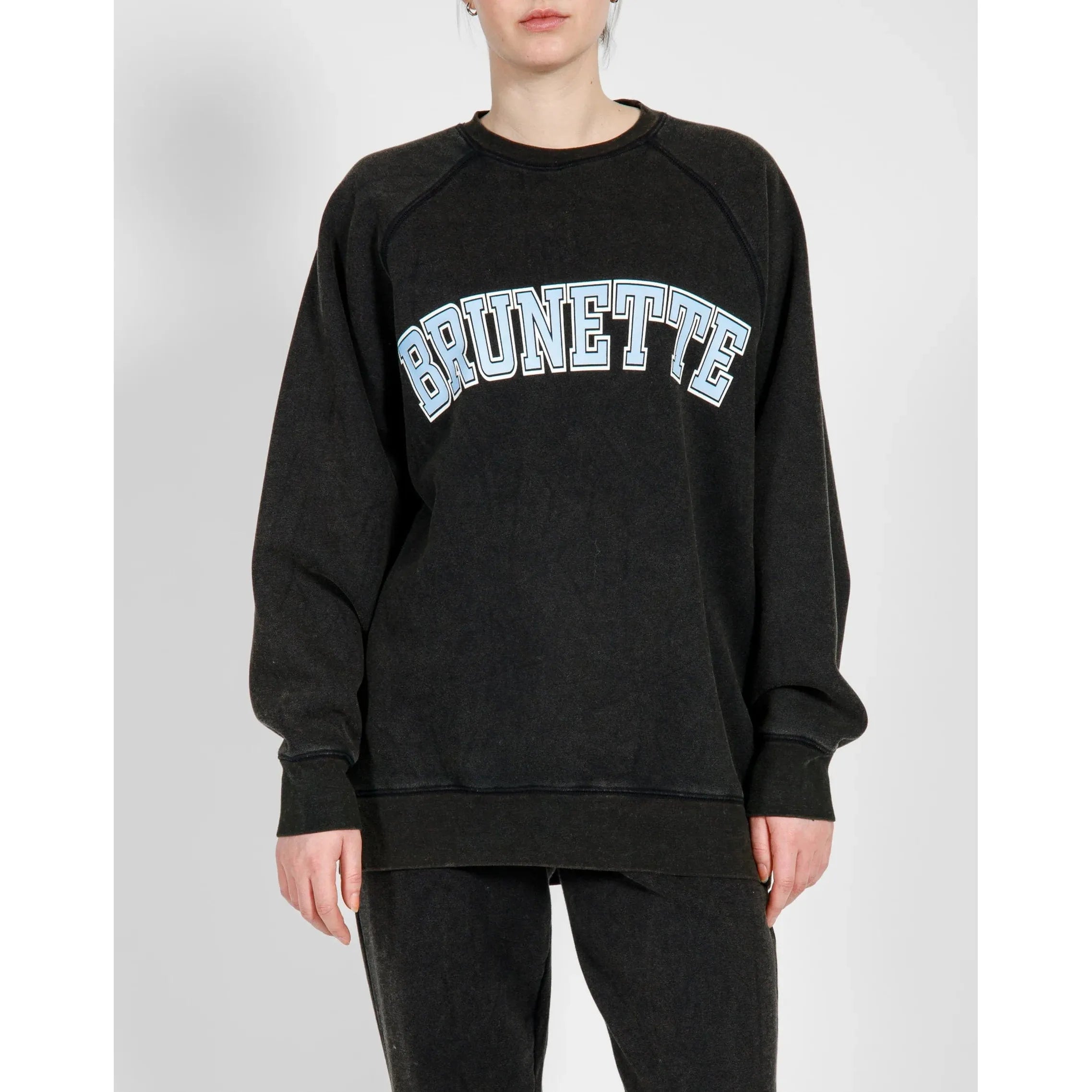 stylish training hoodieBrunette the Label Brunette Not Your Boyfriend Crew w/ Varsity Haircolours