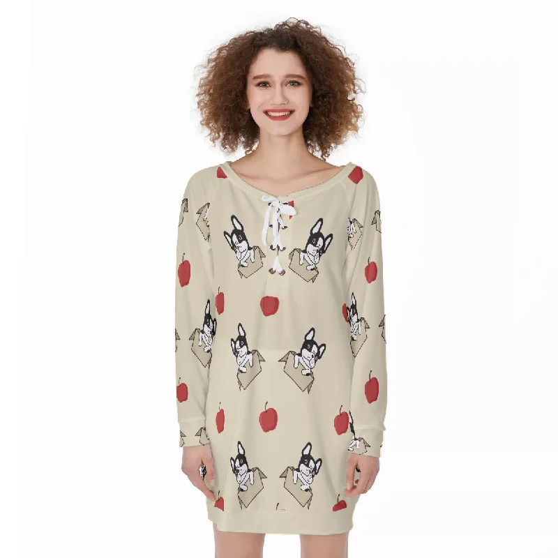 Don't Wait oversized pullover hoodiePENNY - Women's Lace-Up Sweatshirt