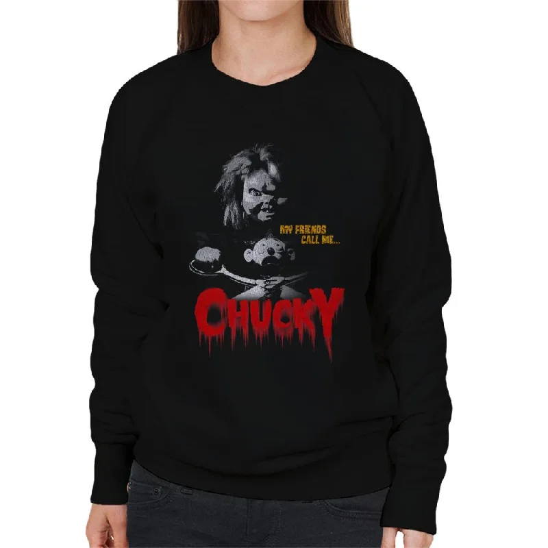 Great Deals performance gym sweatshirtChucky My Friends Call Me Chucky Women's Sweatshirt Great Deals performance gym sweatshirtChucky My Friends Call Me Chucky Women's Sweatshirt