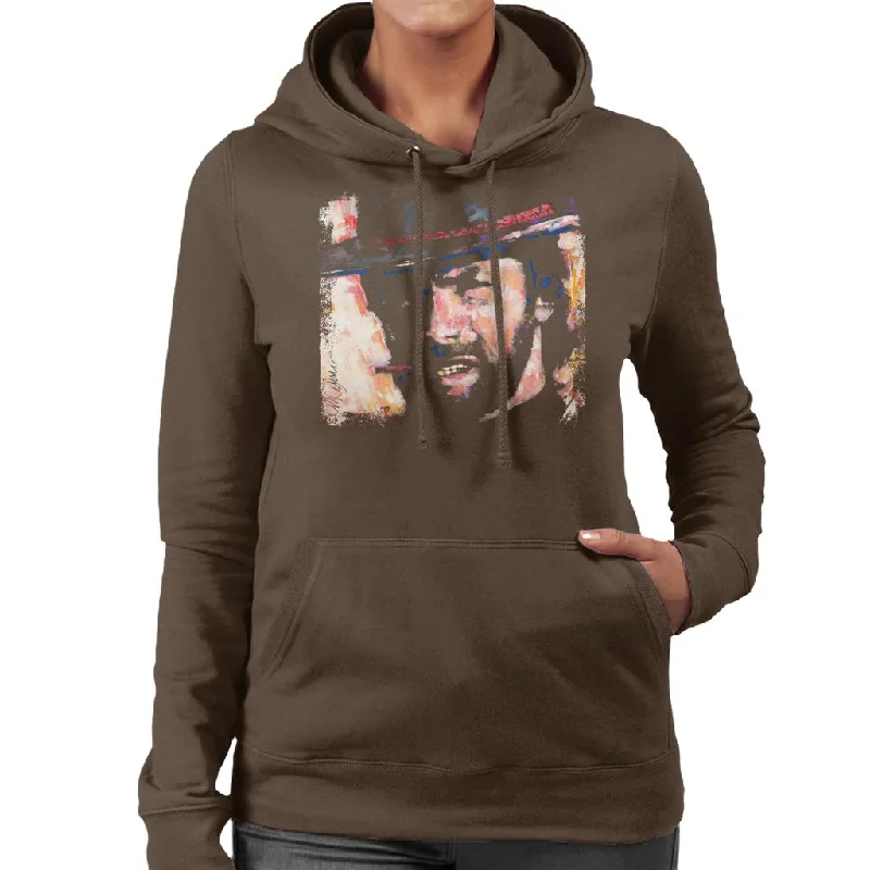 versatile gym hoodieSidney Maurer Original Portrait Of Actor Clint Eastwood Women's Hooded Sweatshirt