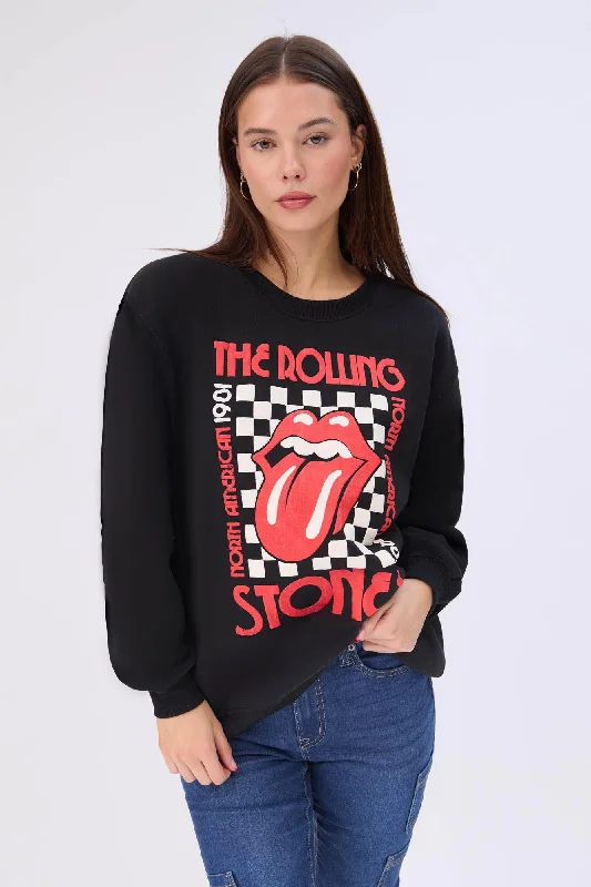 warm hooded sweatshirtThe Rolling Stones Graphic Crew Neck Sweatshirt