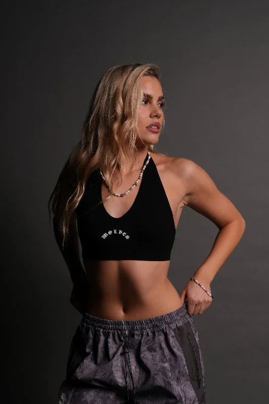 Major Savings Chopper "Everson Seamless" Halter Bra in Black