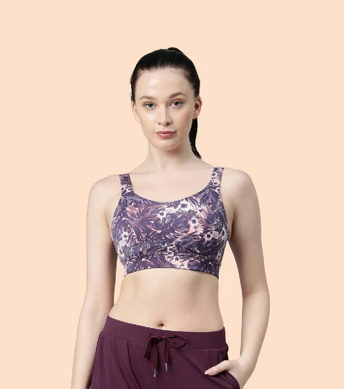 YEAR-End Clearance Enamor Agion SB18 Convertible Back High-Impact Sports Bra for Women- Full Coverage, Padded and Wirefree - Lilac Run