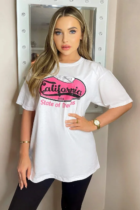 velvet dressTessie White California Printed T Shirt