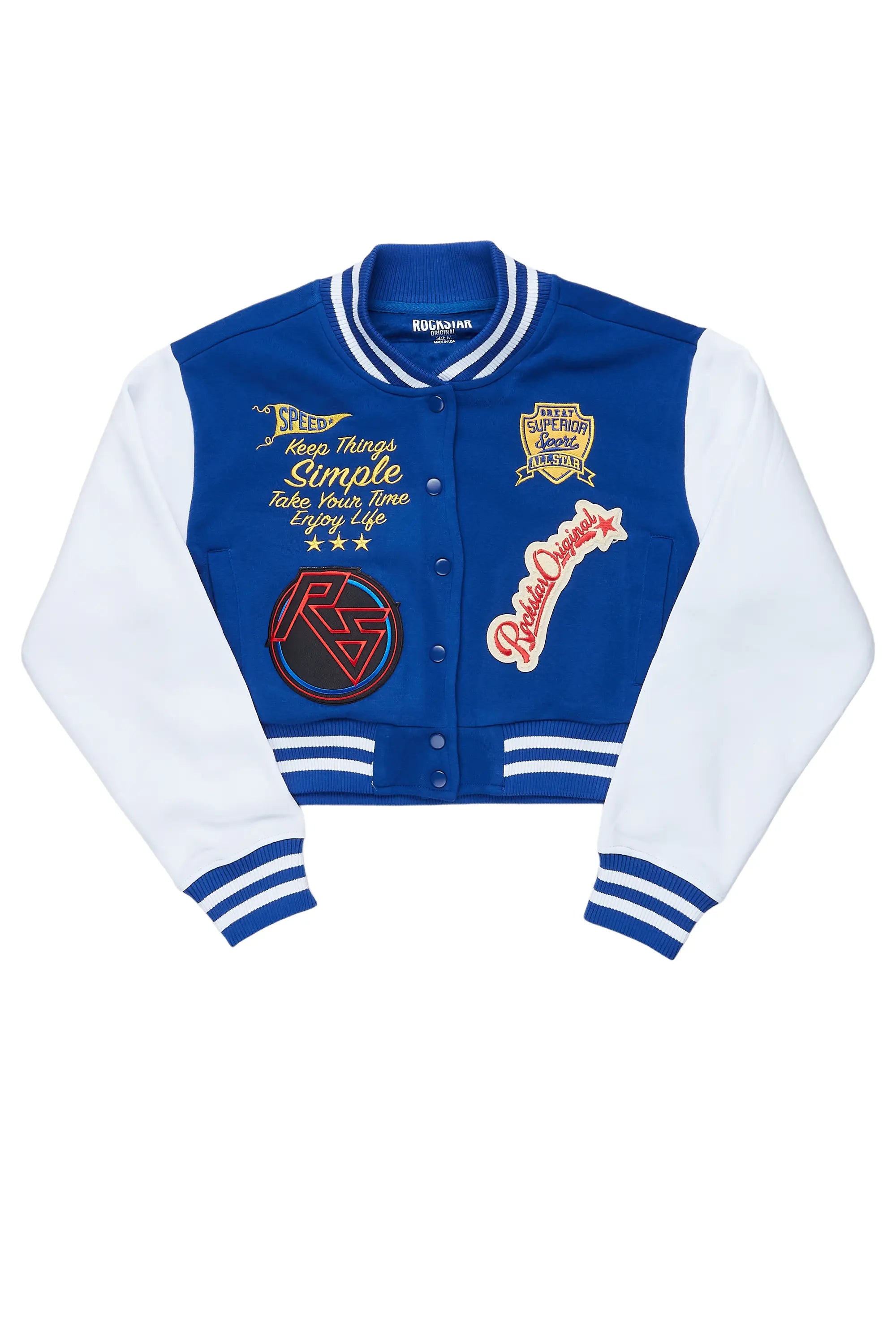 New Arrival Dria Royal Blue Varsity Jacket