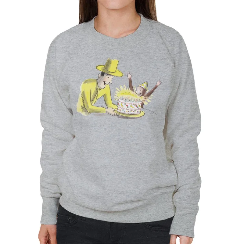 high-end athletic hoodieCurious George Birthday Cake Women's Sweatshirt