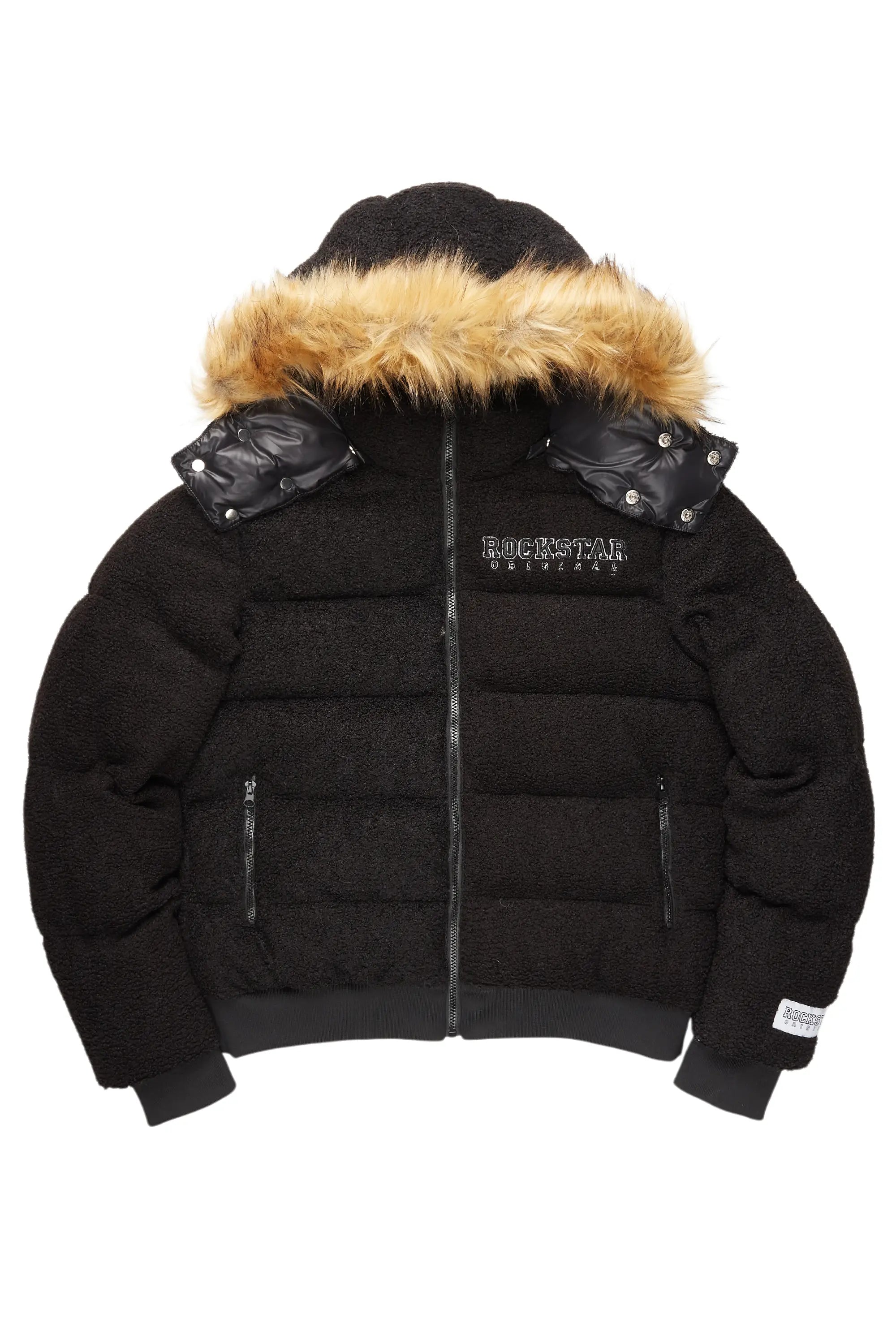 Kesia 2.0 Black Sherpa Puffer Jacket