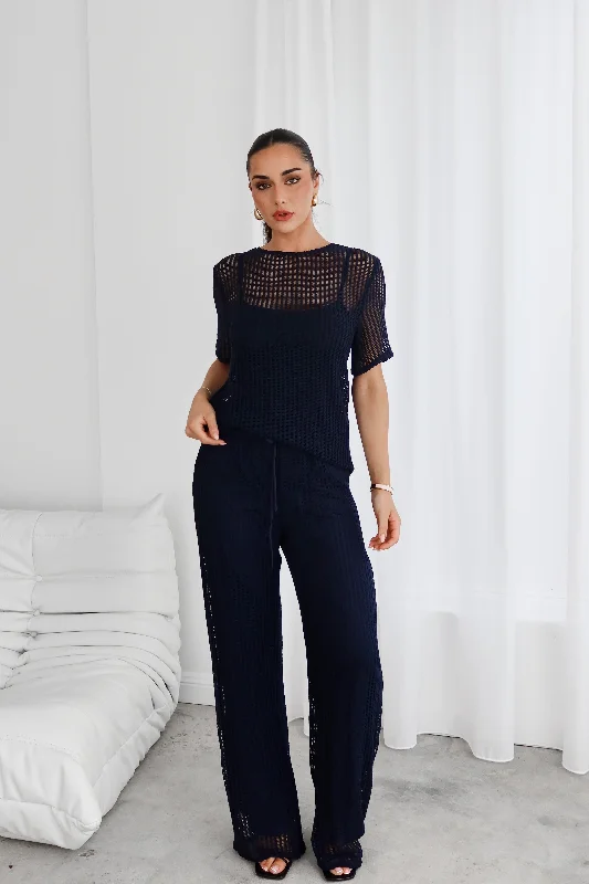 high-waisted dressROMARE SET - NAVY