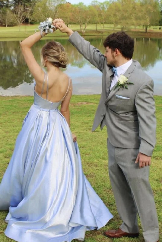 Instant Discount casual summer dressSimple A-Line Satin Long Formal Prom Dress,DP899